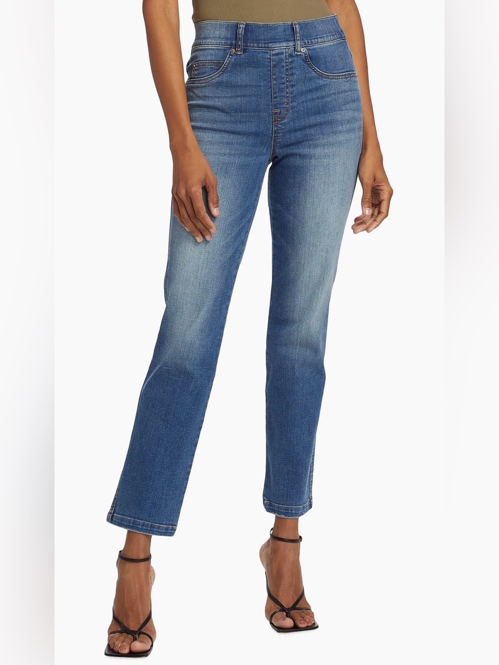 SPANX Straight Leg Ankle Pull On Jeans